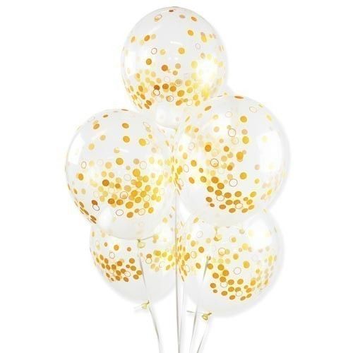 Bolsa de 12 globos transparentes con confeti
