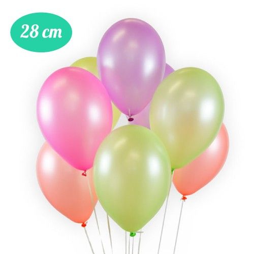 Bolsa 50 Globos DECO Latex 28cm Neón surtidos
