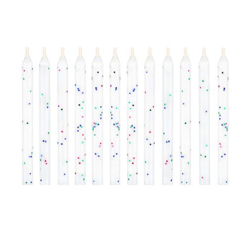 pack 12 velas para cumpleaños no extinguibles color blanco