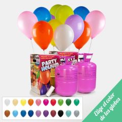 2 bombonas de helio grandes con 100 globos. Elige el color