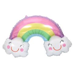 globo foil arcoiris con nubes 90x60cm