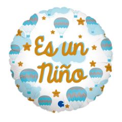 globo foil metalico 45cm bautizo babyshower niño