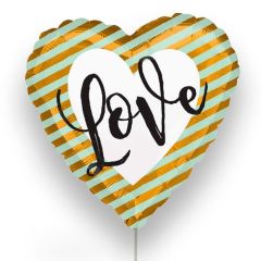 Globo Foil 45cm DECO Corazón "Love" Dorado Anagram®  