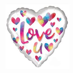 Globo foil metálico blanco love de 45cm