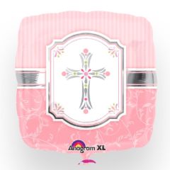 Globo foil DECO 45cm "Cruz de Comunión" Rosa Anagram®