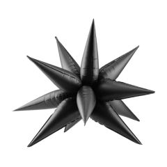 Globo Foil DECO Metálico Estrella 3D Negro de 70cm
