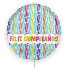Globo Foil 45cm DECO "Feliz Cumpleaños" Chevron Anagram®
