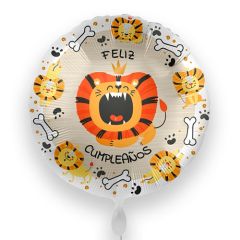 globo foil redondo feliz cumpleaños leones