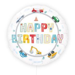 Globo Foil 45cm Happy Bithday AUTOS