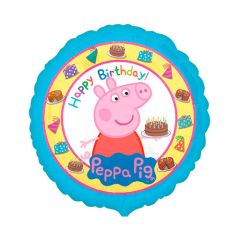 globo foil redondo happy birthday Peppa Pig