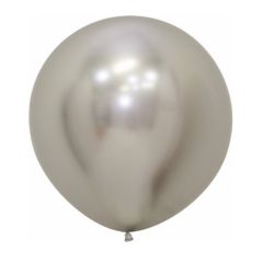 Globo látex DECO gigante 60cm plata cromado