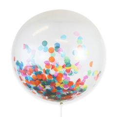 Globo DECO Látex Gigante 80cm Transparente con Confeti Real