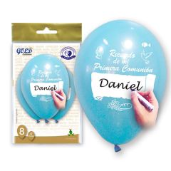 Globos de Comunión personalizados azul