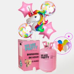 globos de unicornio con bombona de helio grande