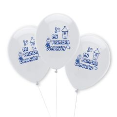 Bolsa 10 Globos Látex 25cm Blancos Mi Primera Comunión