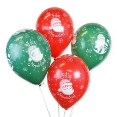 Bolsa 12 Globos DECO Sempertex® Látex 30cm Feliz Navidad