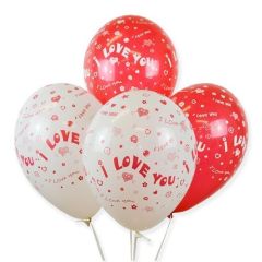 Bolsa 10 Globos DECO Látex 28cm "I Love You"