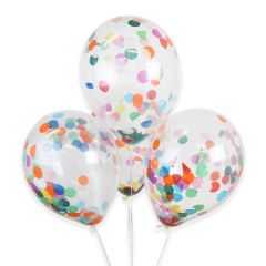 Bolsa 6 Globos DECO Látex 30cm Transparentes con Confeti Real