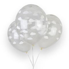 globos transparentes de 30cm con nubes                    