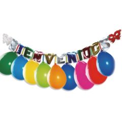 guirnalda Bienvenidos con globos de colores