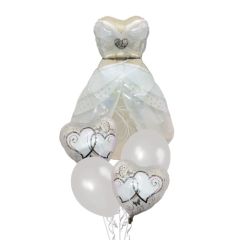 Set de 5 globos de Boda "Vestido de novia"