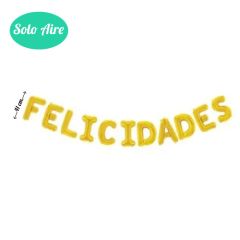 Set globos de letras FELICIDADES Foil 41cm Plata