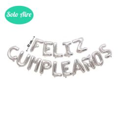 Set FELIZ CUMPLEAÑOS Letras Foil 41cm Plata