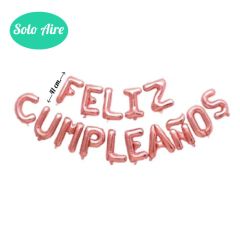 Set globos de letras FELIZ CUMPLEAÑOS Foil 41cm Plata