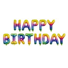 Set Happy Birthday Letras Foil 35cm Arcoiris. SOLO AIRE
                            