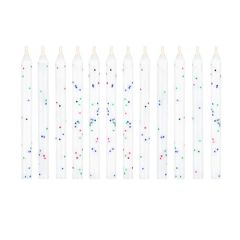 pack 12 velas para cumpleaños no extinguibles color blanco