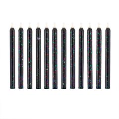 pack 12 velas para cumpleaños no extinguibles color negro