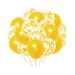 Bouquet 20 Globos Látex 30cm Oro y Transparentes con Confetti Oro
