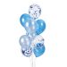Bouquet 10 Globos Látex 30cm Azules y Confetti Azul