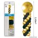 Set Completo Columna de Globos Oro y Negro 2,40m