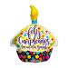 Globo Foil 45cm Cupcake "Feliz Cumpleaños, Ten un día genial"