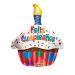 Globo Foil 45cm "Feliz Cumpleaños" con forma de Cupcake