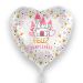 Globo Foil Corazón 45cm "Feliz Cumpleaños" Castillo de Princesas