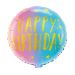 Globo foil 45 cm “Happy Birthday” con diseño rosa/azul