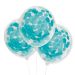 Bolsa 6 Globos DECO Látex de 28cm Transparentes con Confeti Real Azul