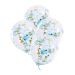 Bolsa 4 Globos DECO Látex 30cm Transparentes con Confeti Real Azul y Oro