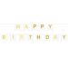 Guirnalda de banderines Happy Birthday Blanco-Dorado