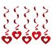 5 Swirls colgantes de Corazones de 60cm