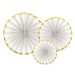 3 Rosetas Decorativas en Blanco y Dorado