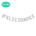 Set FELICIDADES Letras Foil Metálicas 41cm Plata. SOLO AIRE